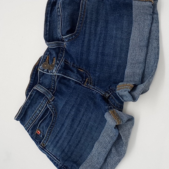 Hudson Ruby Mid-Thigh Cuffed Button Flap Pocket Denim Jean Shorts 25 - Picture 2 of 14